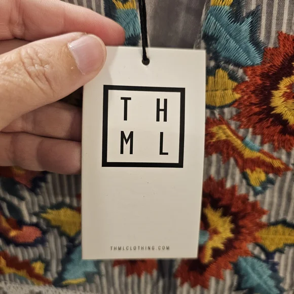 THML Embroidered Striped Mini Dress - Picture 3 of 6